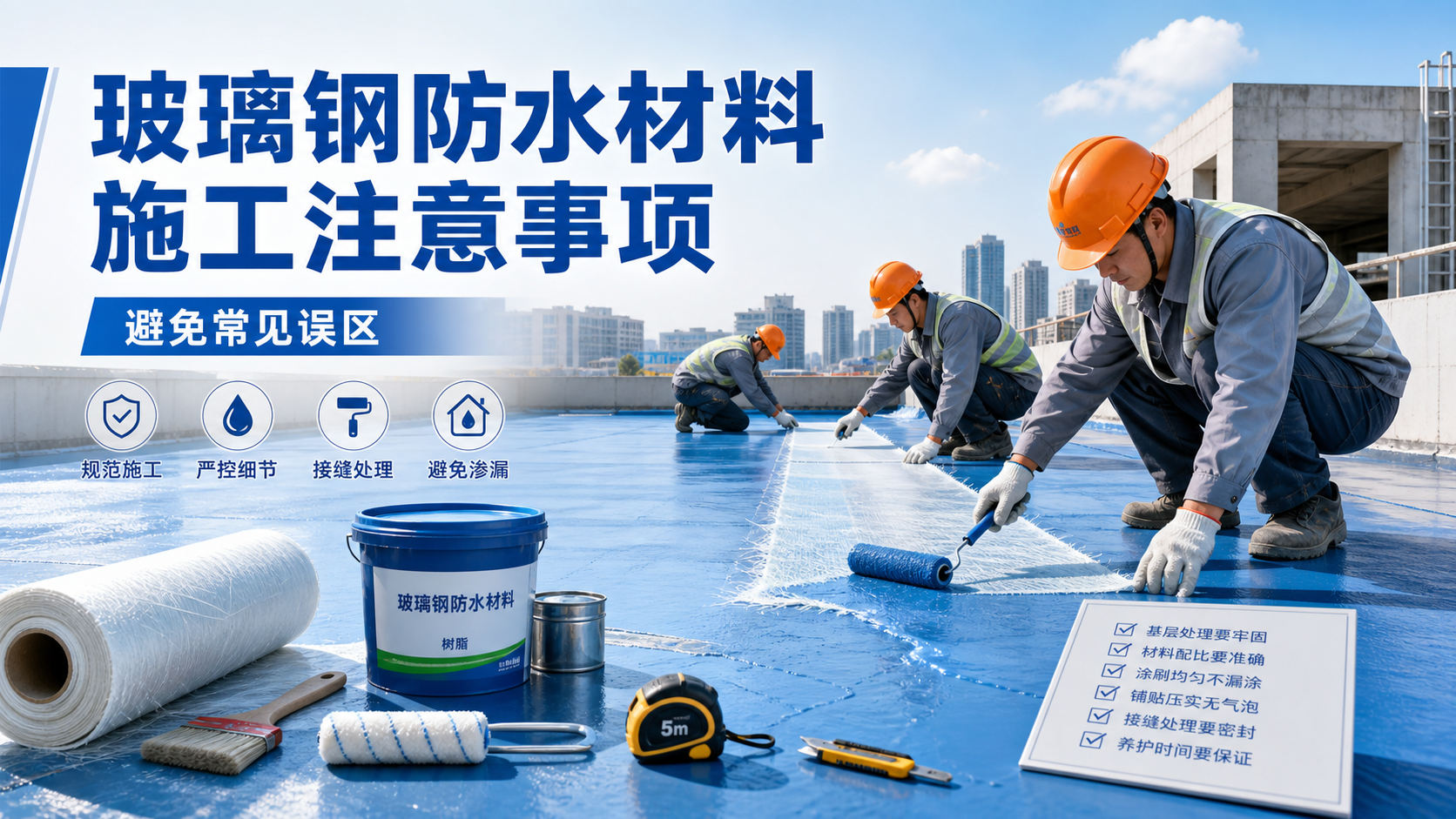 玻璃钢防水材料施工注意事项，避免常见误区 眉山 版